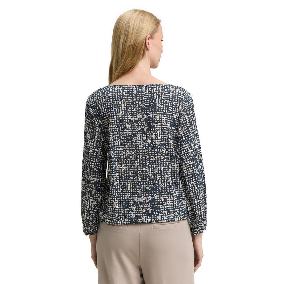 TOM TAILOR Blusa a fantasia scollo Henley maniche 3/4  