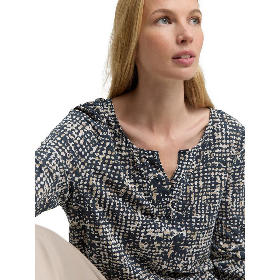 TOM TAILOR Blusa a fantasia scollo Henley maniche 3/4  