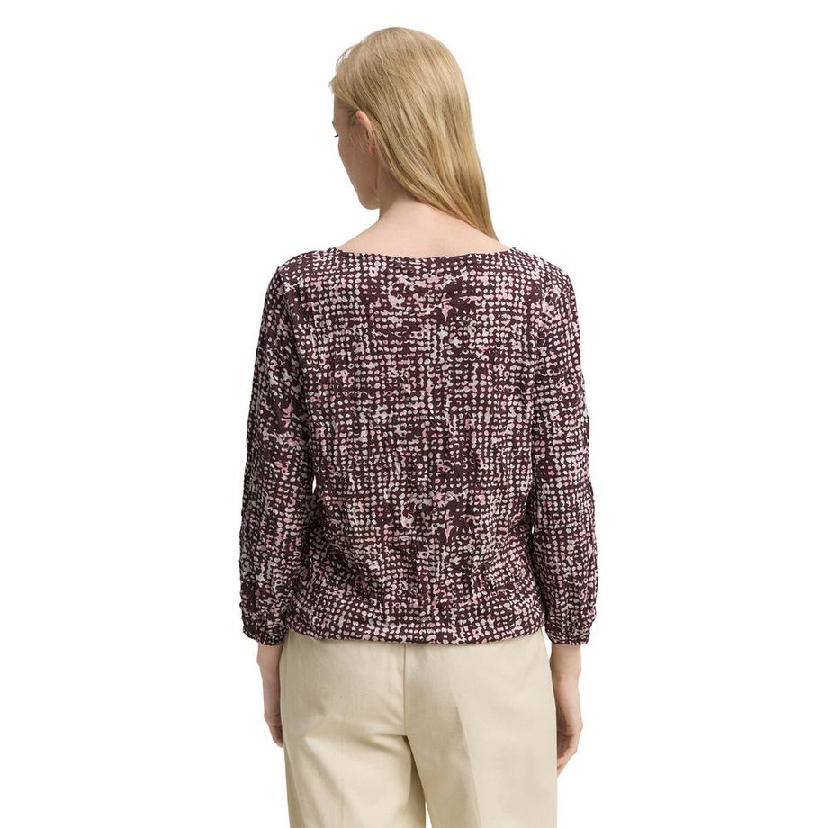 TOM TAILOR Blouse Henley à motifs  