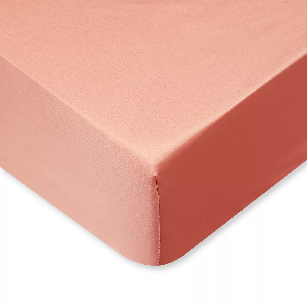 Manor Sateen Luxe Fitted Sheet Terracotta 180x200x23cm