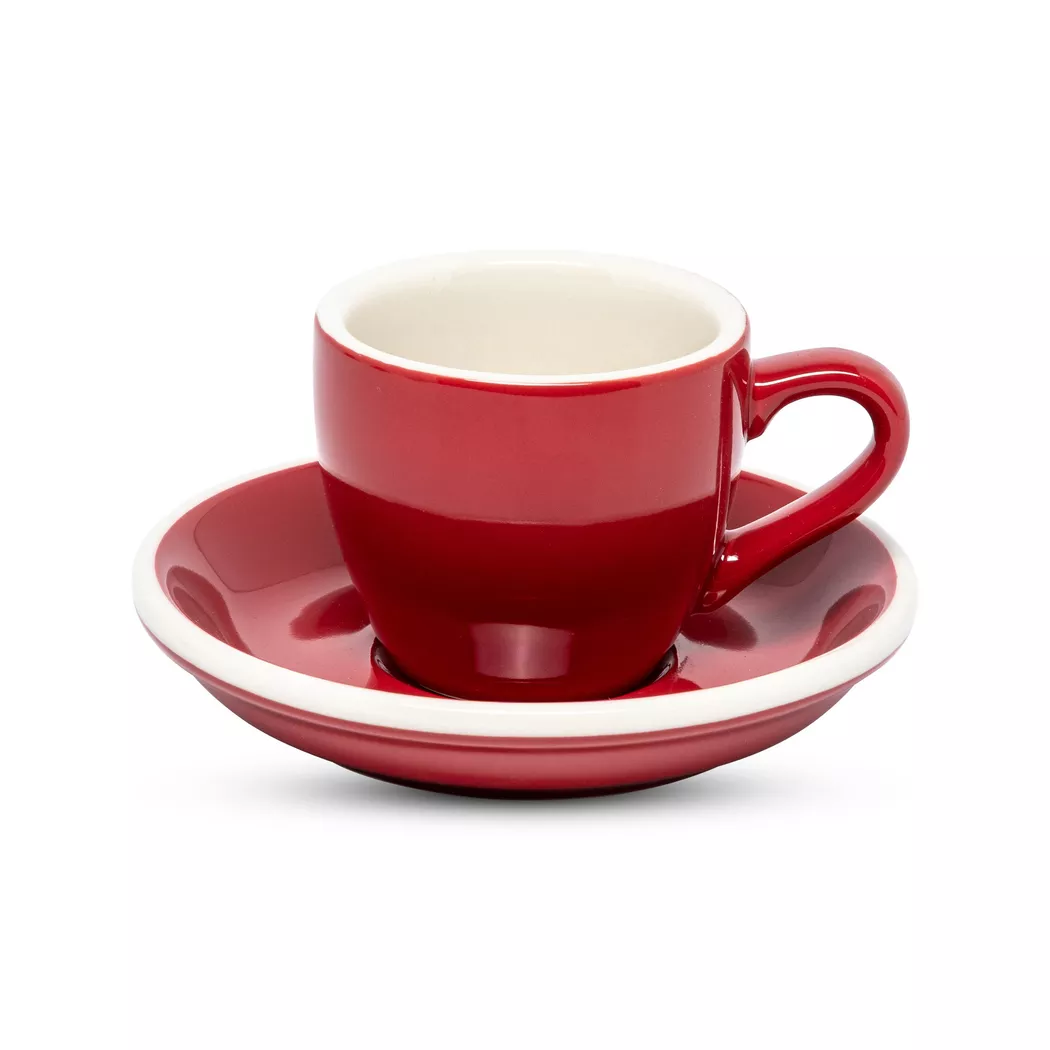 Manor Espresso Cup and Saucer Red 80ml