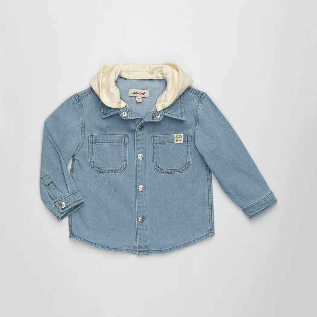 Manor Baby - Hemd, 74, Hellblau Denim