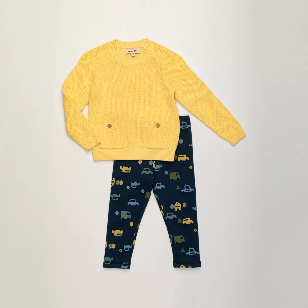 Manor Baby - Set: T-Shirt und Hose, 86, Gelb