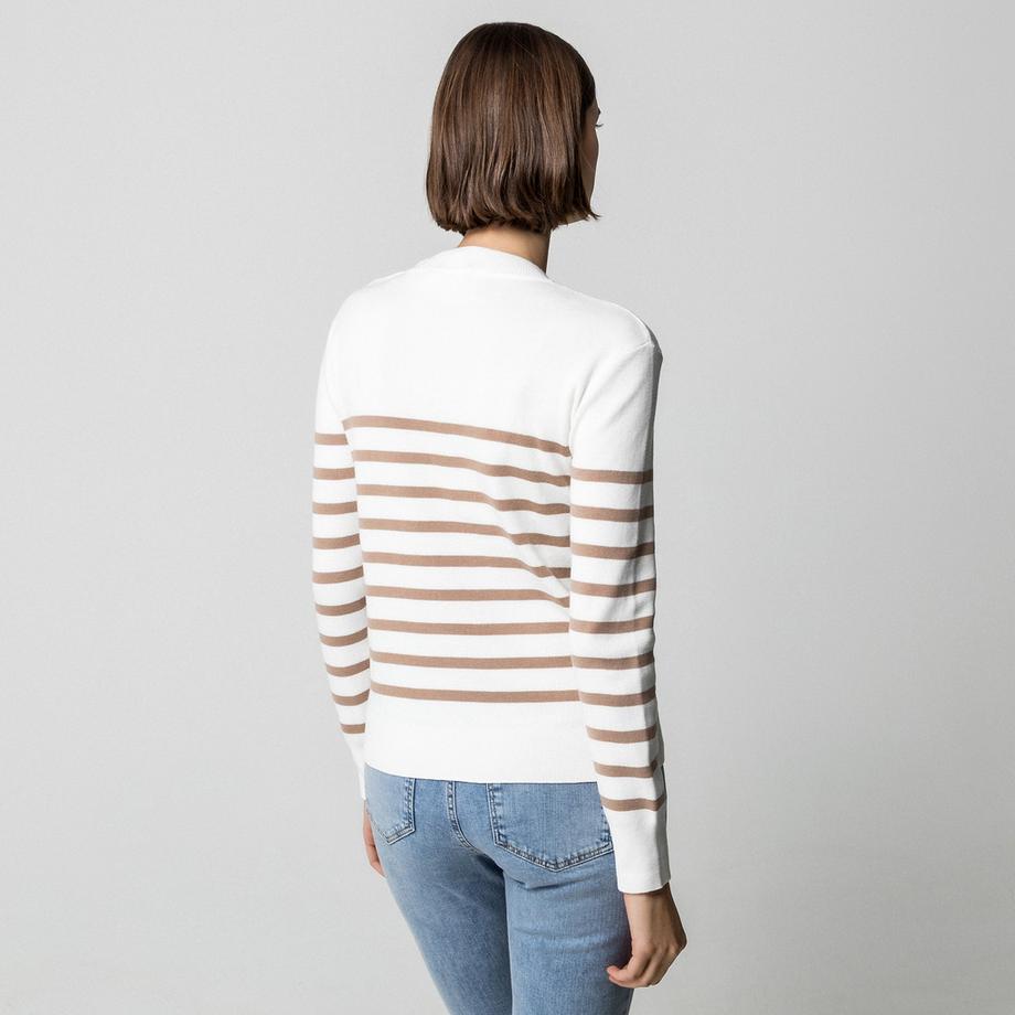 Manor Woman Maglione a righe Regular Fit con abbottonatura  