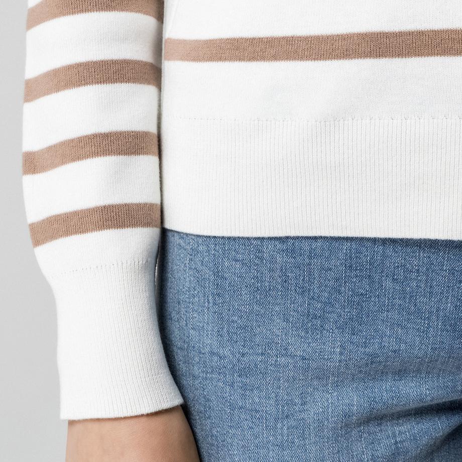 Manor Woman Maglione a righe Regular Fit con abbottonatura  