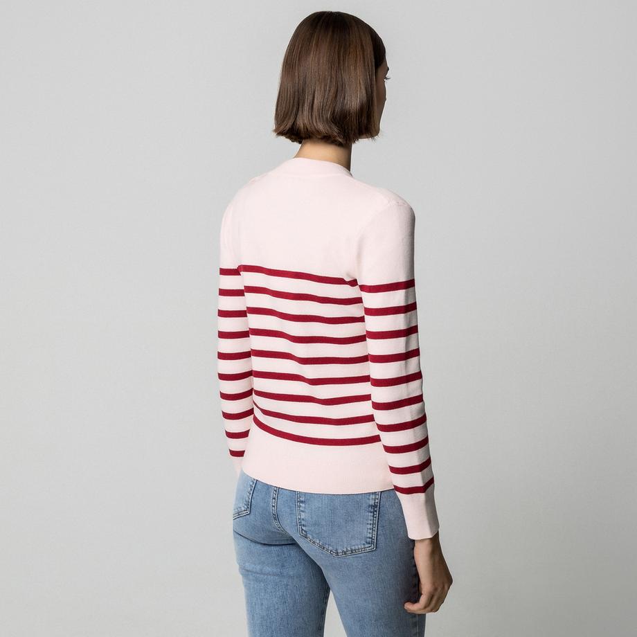 Manor Woman Gestreifter Regular Fit Pullover mit Knopfleiste  