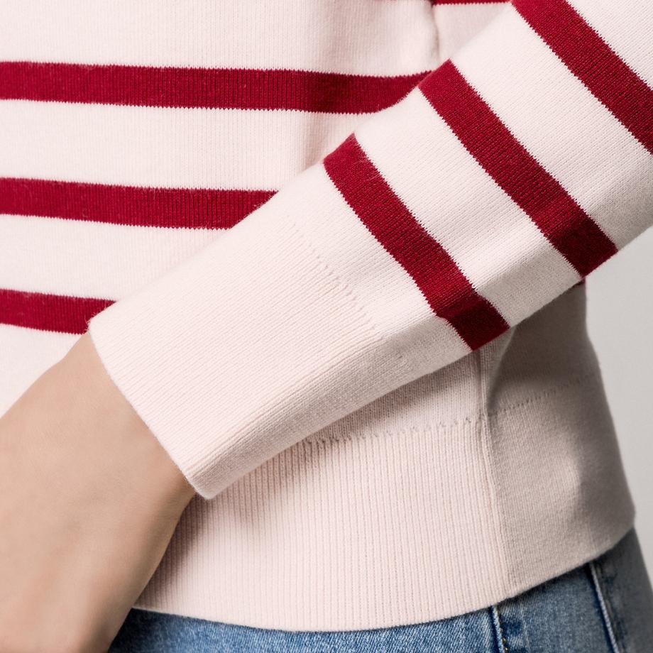 Manor Woman Gestreifter Regular Fit Pullover mit Knopfleiste  