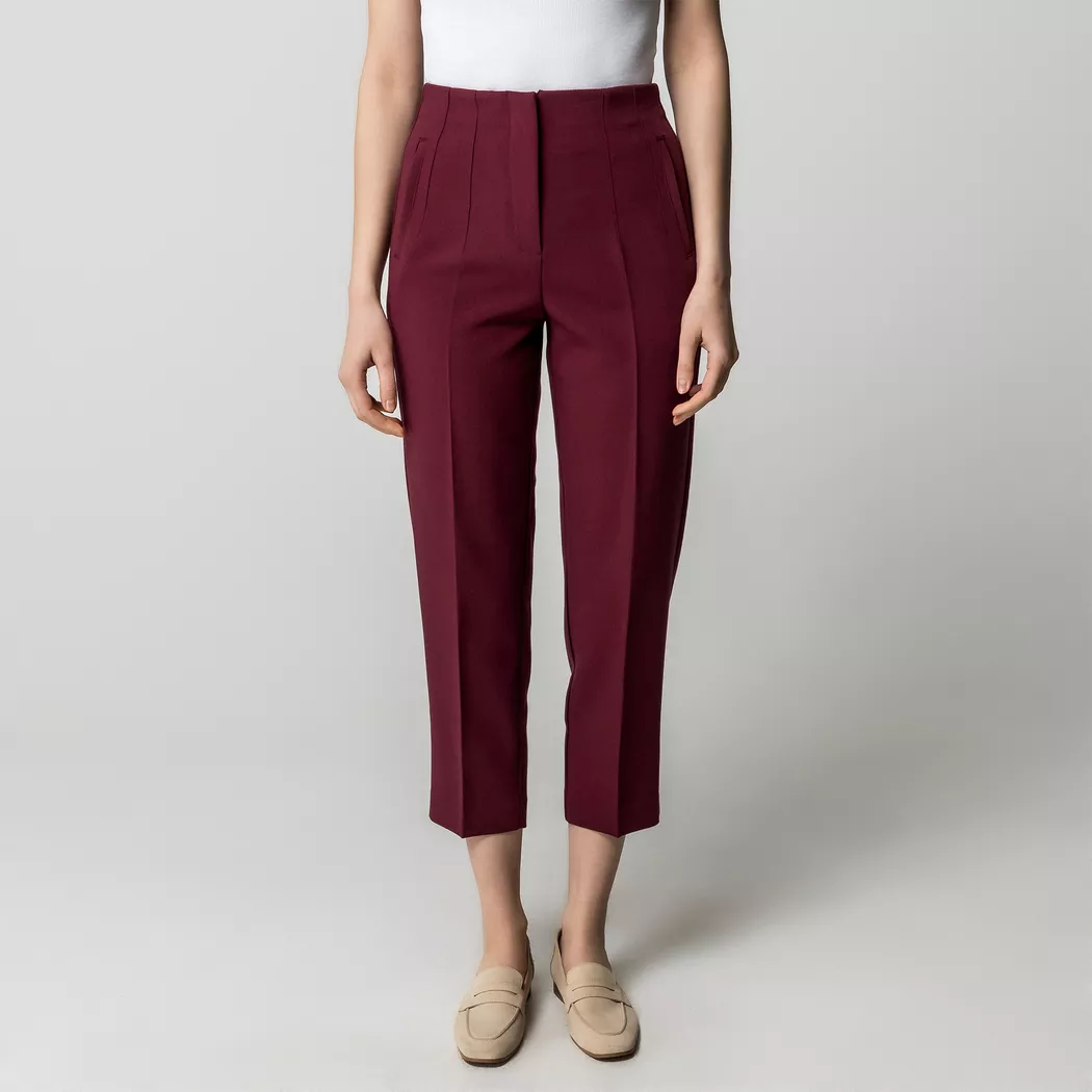 Manor Woman - Lange Hose, Slim Fit, für Damen, Bordeaux Größe 38