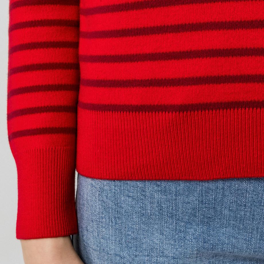 Manor Woman Pull rayé à col polo  