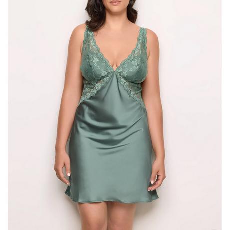 Yamamay Camicia da Notte Corta con Dettaglio in Pizzo  