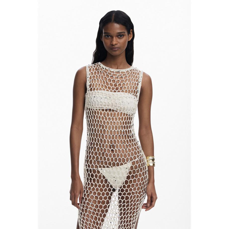 Desigual Robe Longue en Maille Crochet  