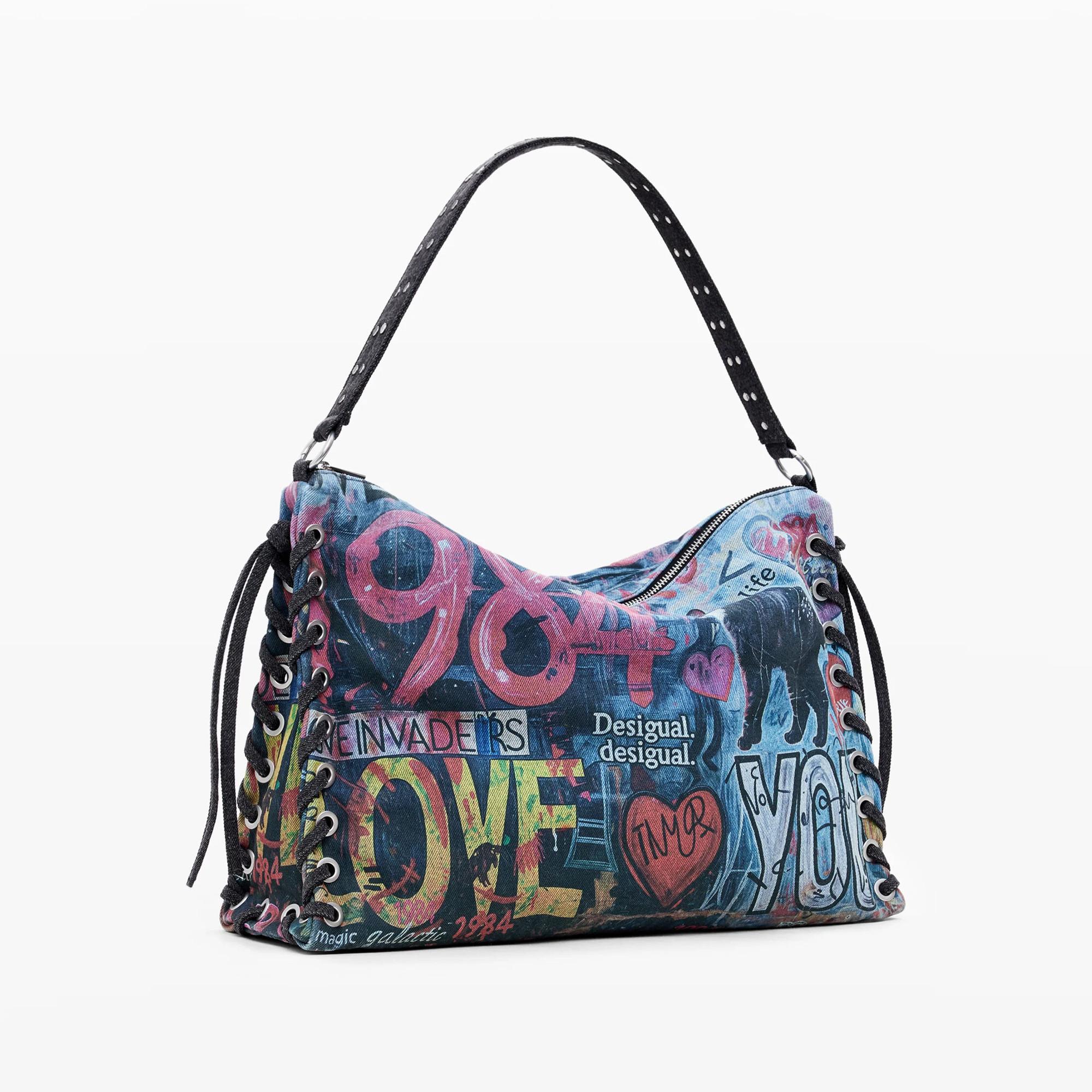 Desigual Borsa a tracolla stampa graffiti  