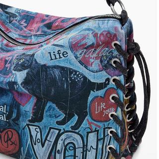 Desigual Borsa a tracolla stampa graffiti  