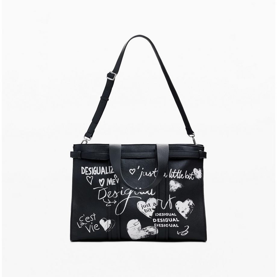 Desigual Borsa a mano con stampa Doodle  
