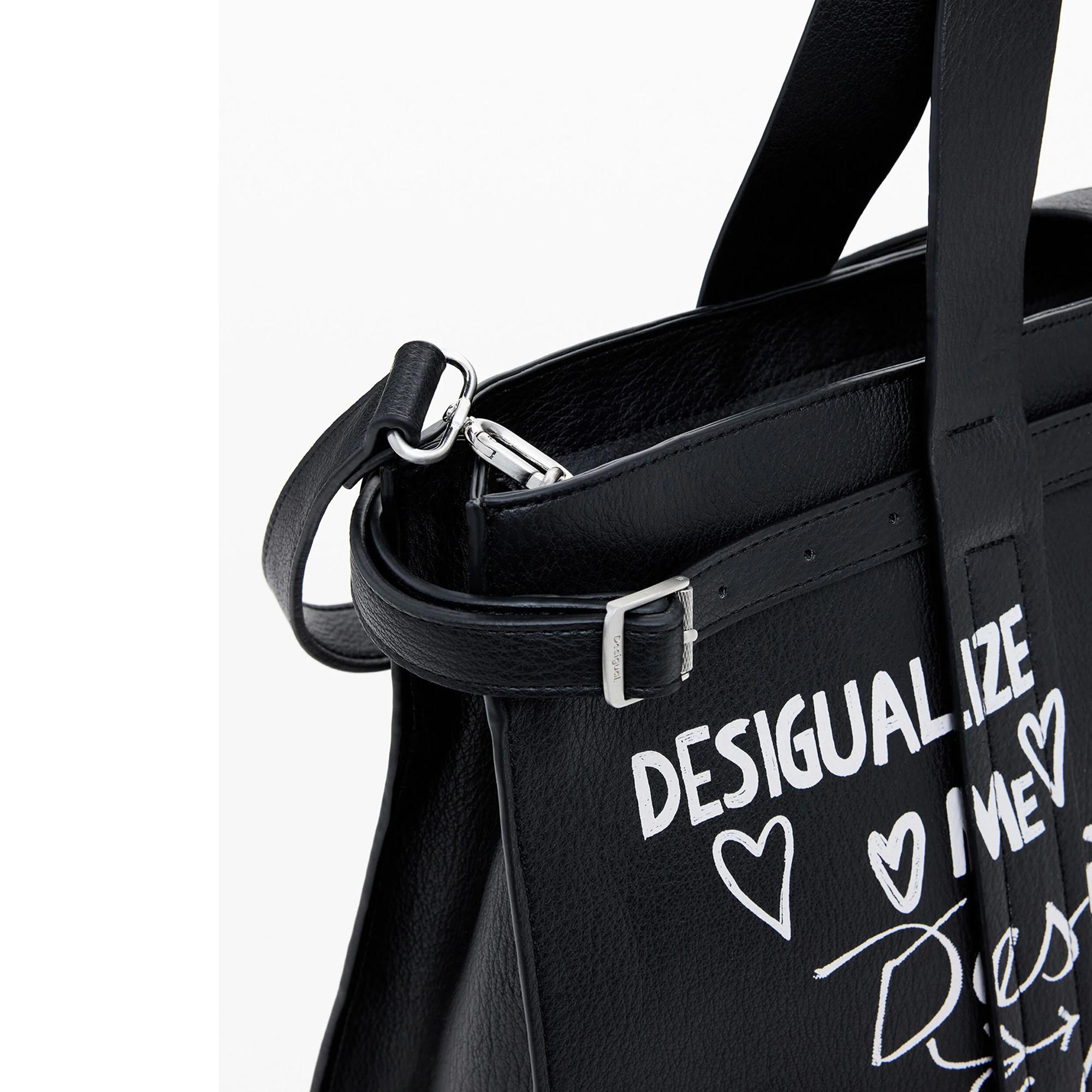 Desigual Borsa a mano con stampa Doodle  