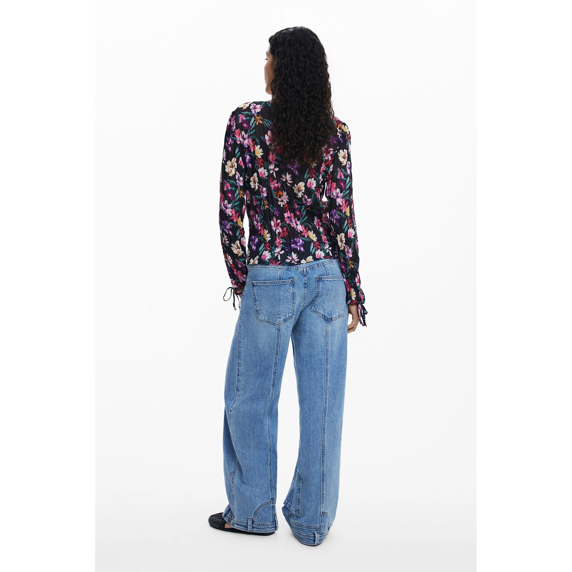 Desigual Bluse mit Blumenmuster Langarm  