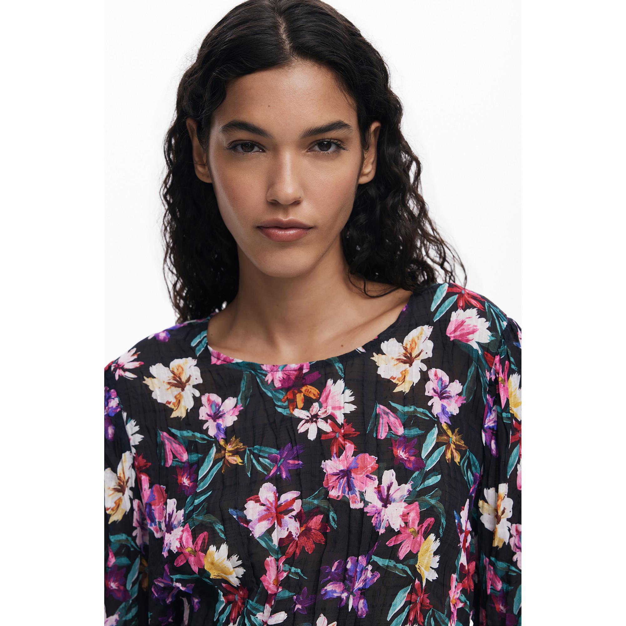 Desigual Bluse mit Blumenmuster Langarm  