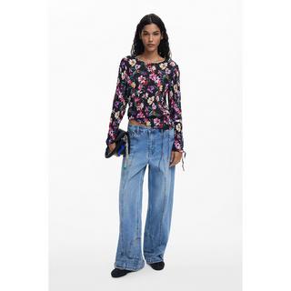 Desigual Bluse mit Blumenmuster Langarm  