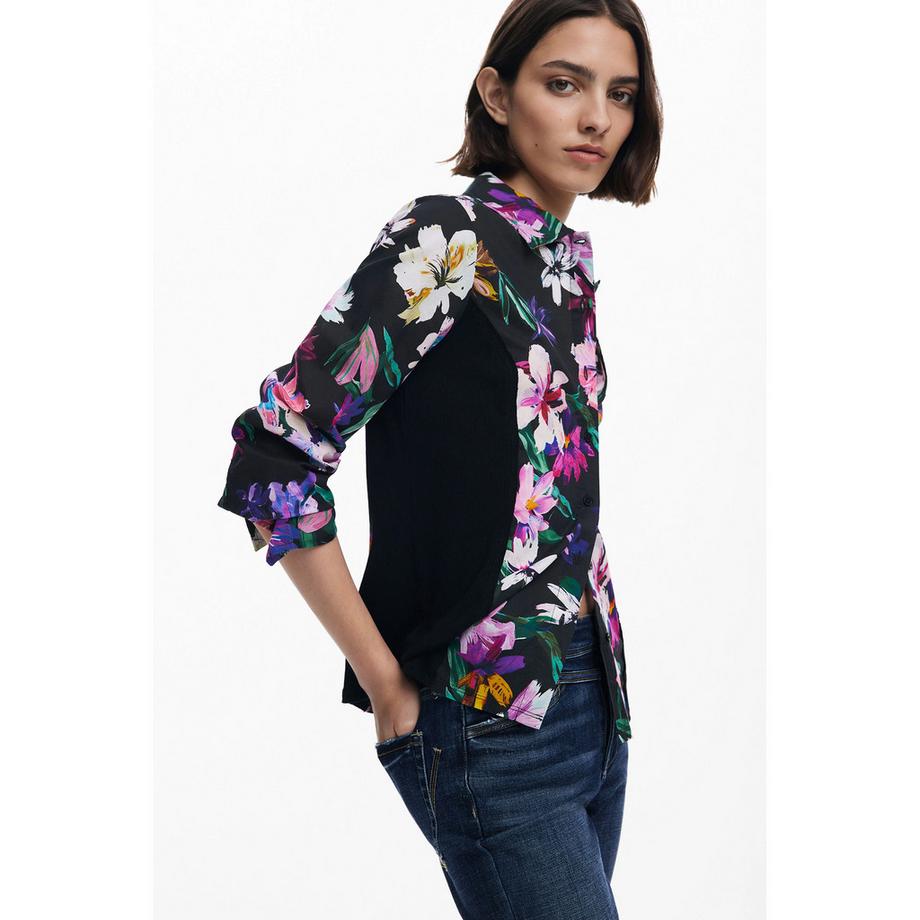 Desigual Camicetta a Stampa Floreale Maniche Lunghe  