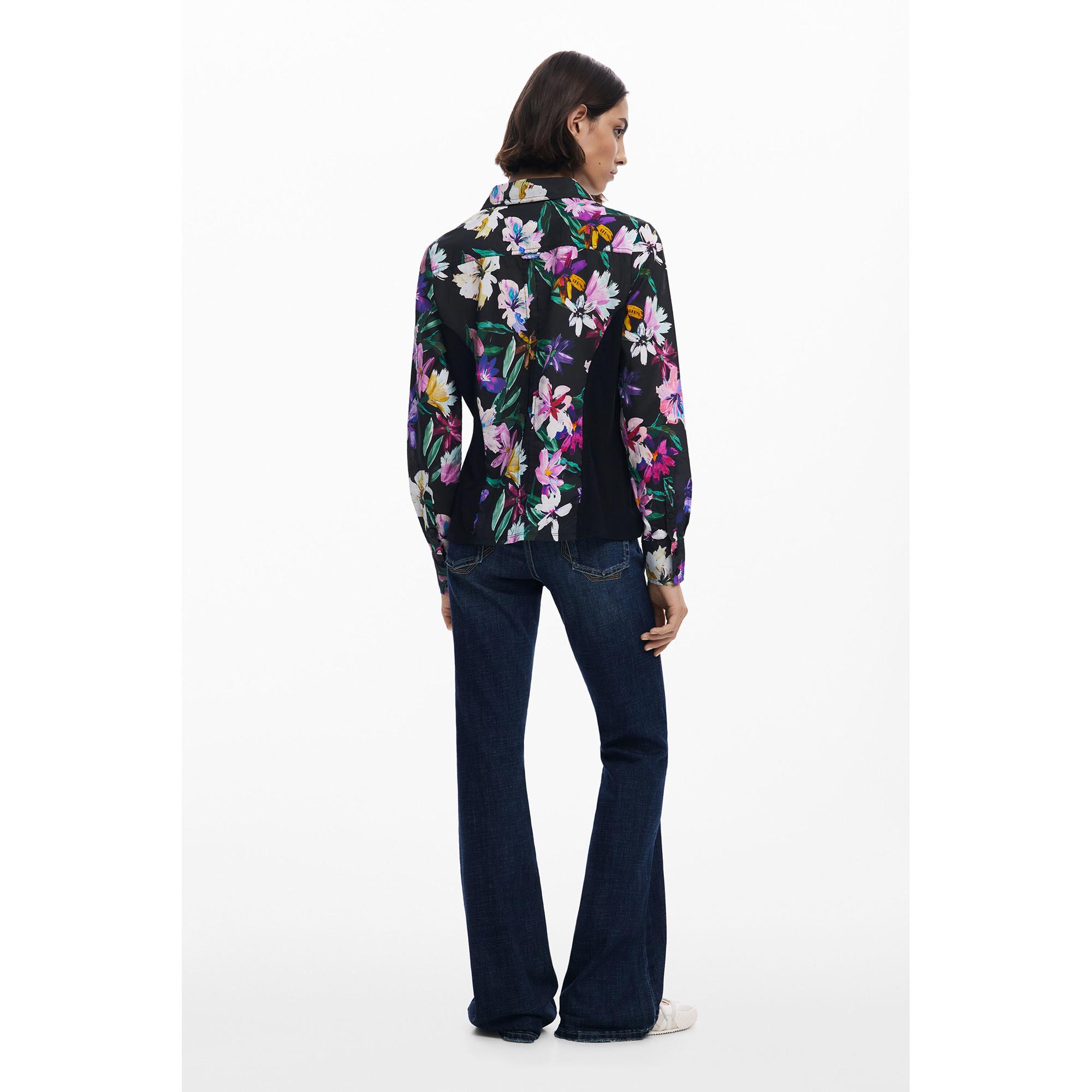 Desigual Bluse mit Blumenmuster Langarm  