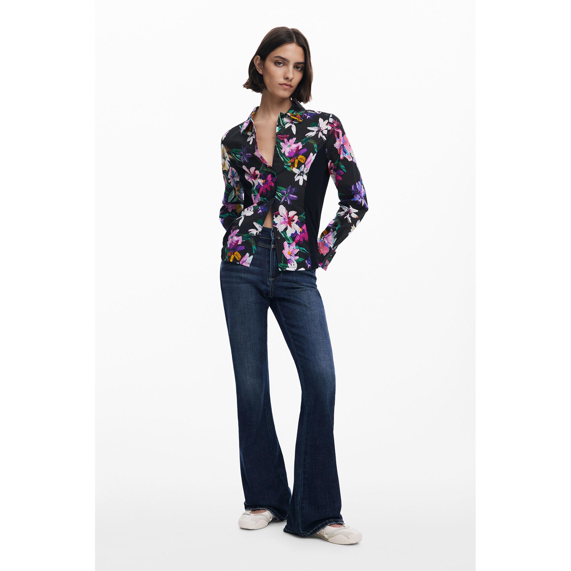 Desigual Bluse mit Blumenmuster Langarm  