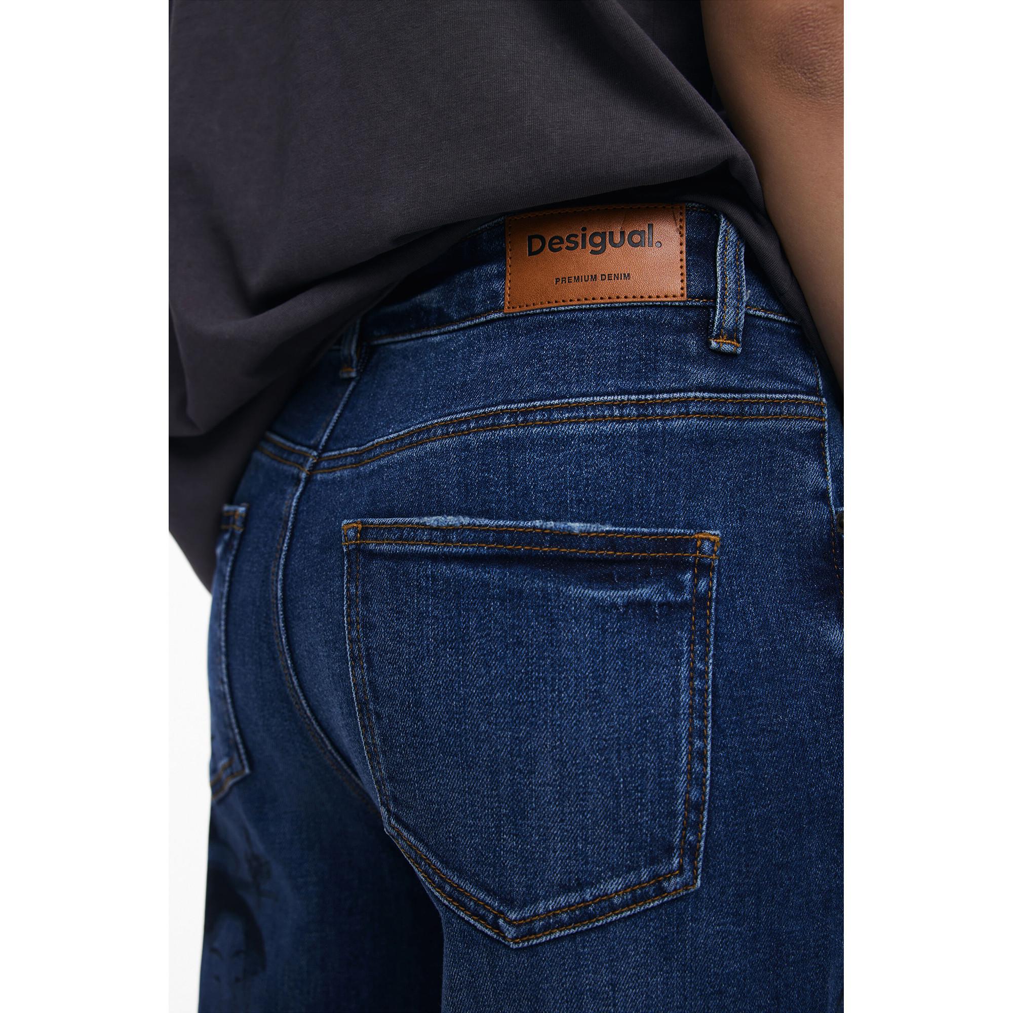 Desigual Bedruckte Straight Leg Jeans  