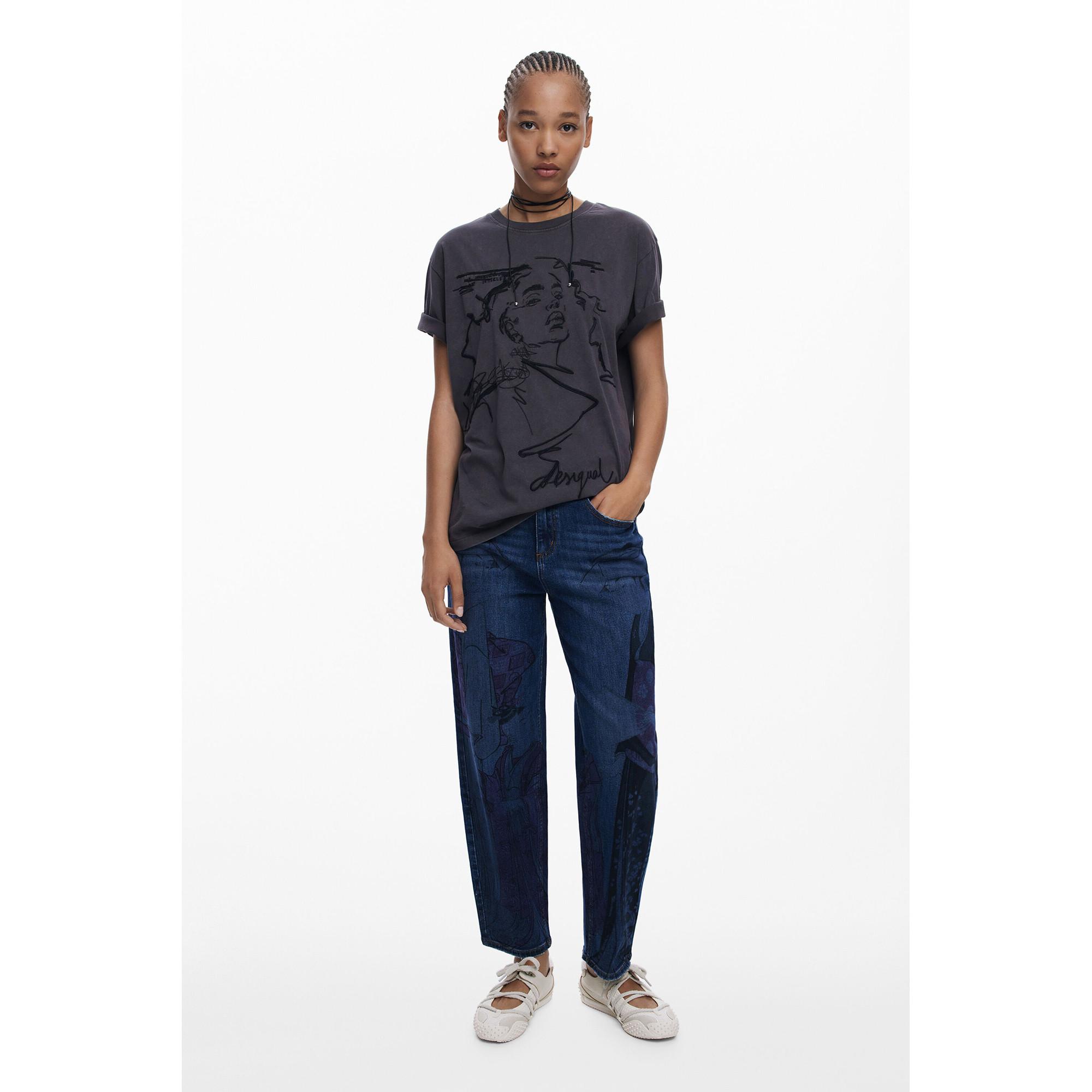 Desigual Bedruckte Straight Leg Jeans  