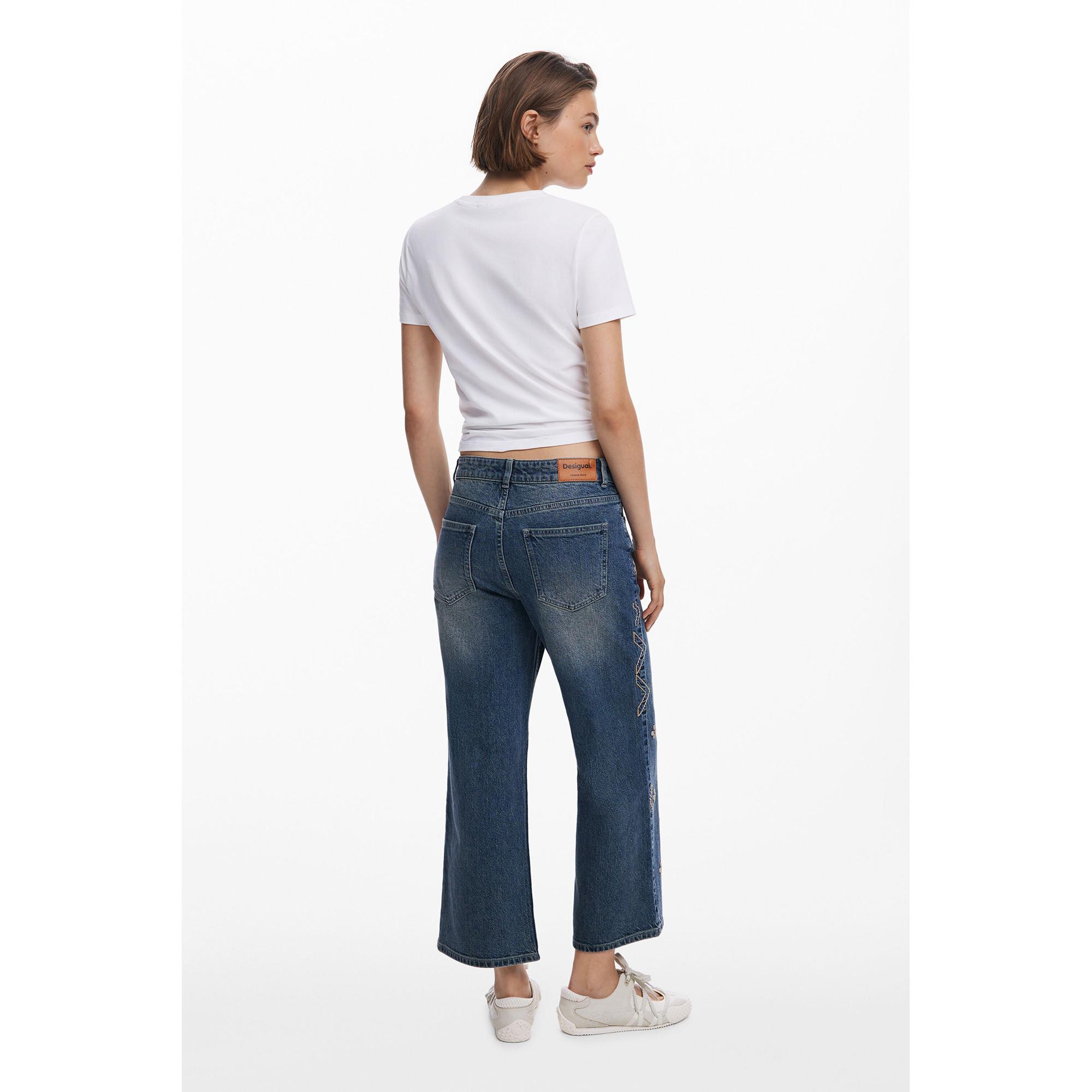 Desigual Jeans Largo Ricamato  