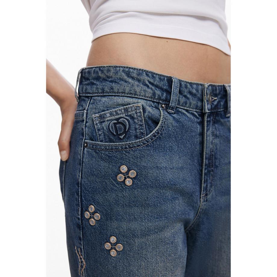 Desigual Jeans Largo Ricamato  
