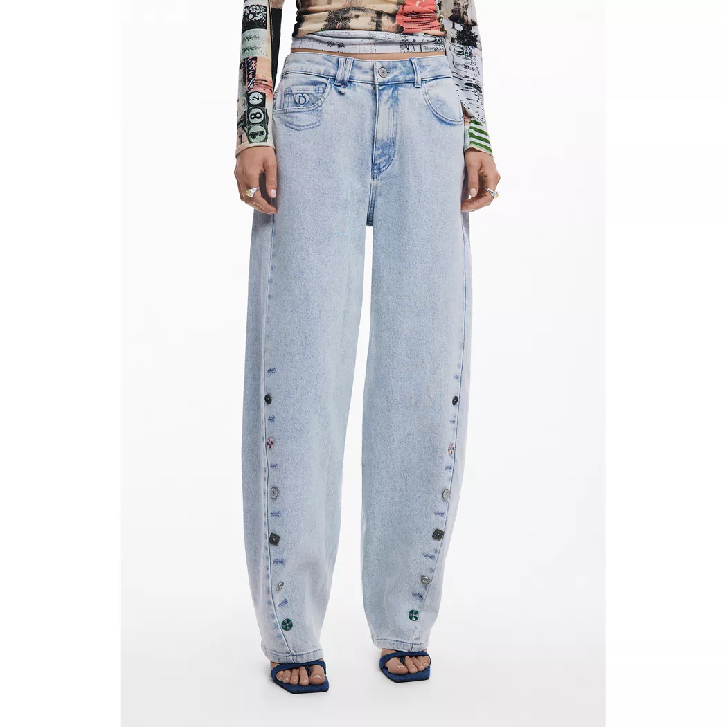 Desigual Pantalon en jean patchwork BLUE 44 female 5