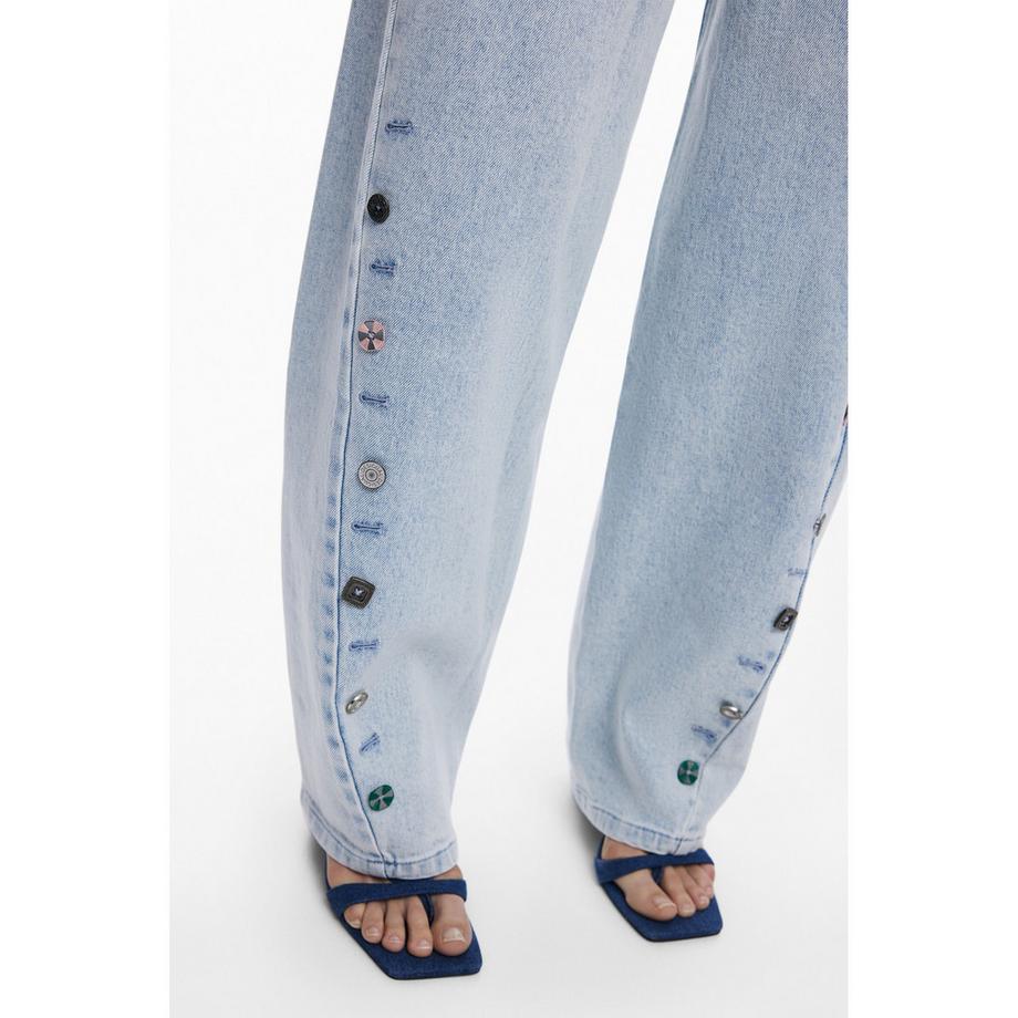 Desigual Regular Fit Jeans mit Zierknöpfen  