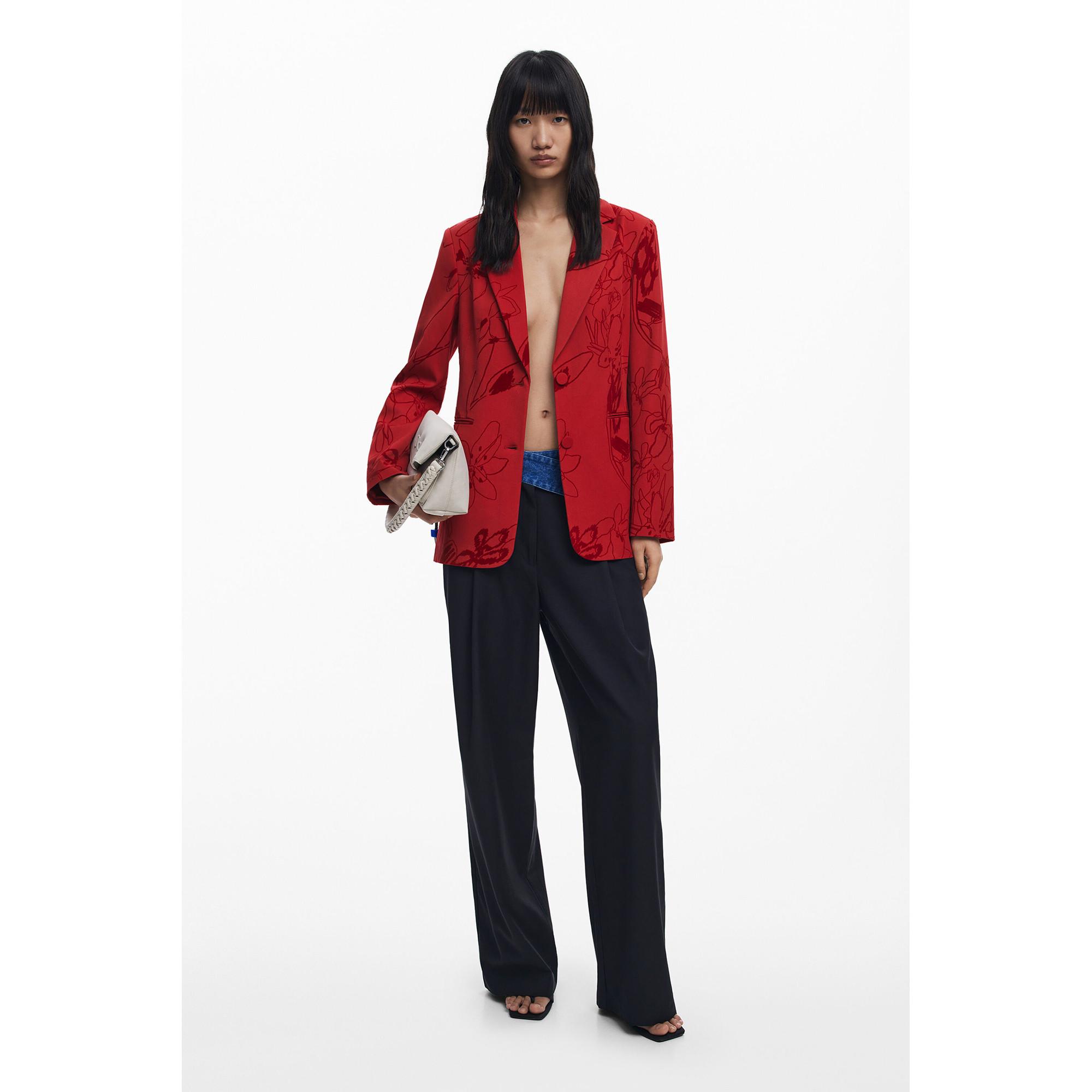 Desigual Blazer mit Samt-Flockdetails  