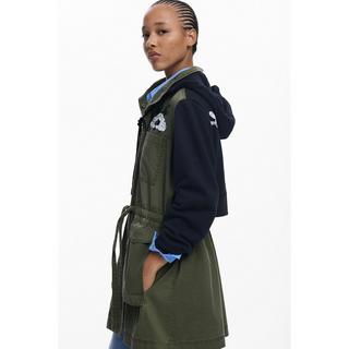 Desigual Mickey Mouse Print Parka Jacke Kapuze  