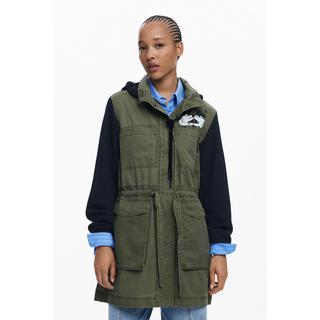 Desigual Mickey Mouse Print Parka Jacke Kapuze  