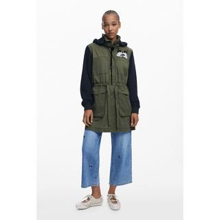 Desigual Mickey Mouse Print Parka Jacke Kapuze  