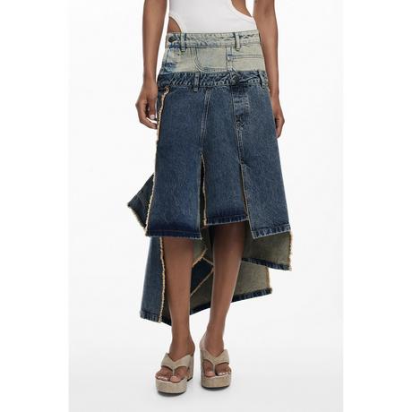 Desigual Gonna Asimmetrica Patchwork Denim  