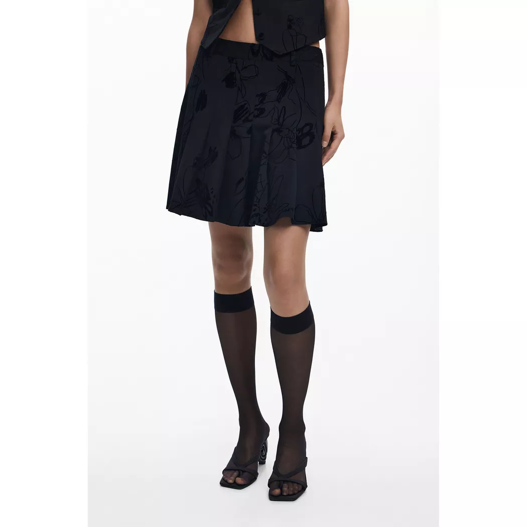 Desigual Jupe midi texture arty BLACK XS female 2
