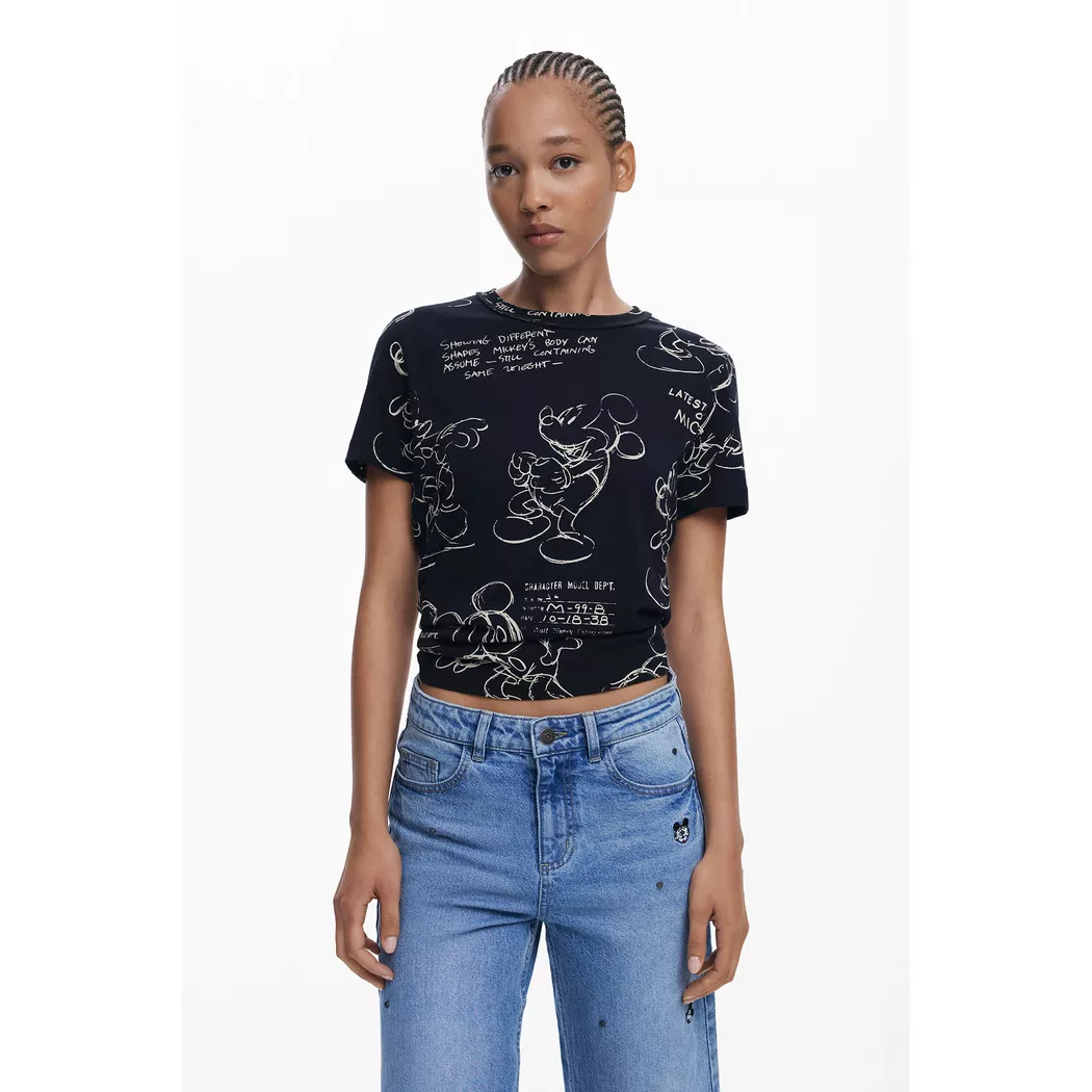 Desigual T-shirt en tulle à fleurs BLACK S female 2