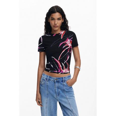 Desigual Blumenmuster Kurzarm T-Shirt  
