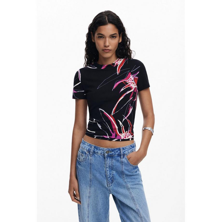 Desigual T-shirt Stampa Floreale Maniche Corte  