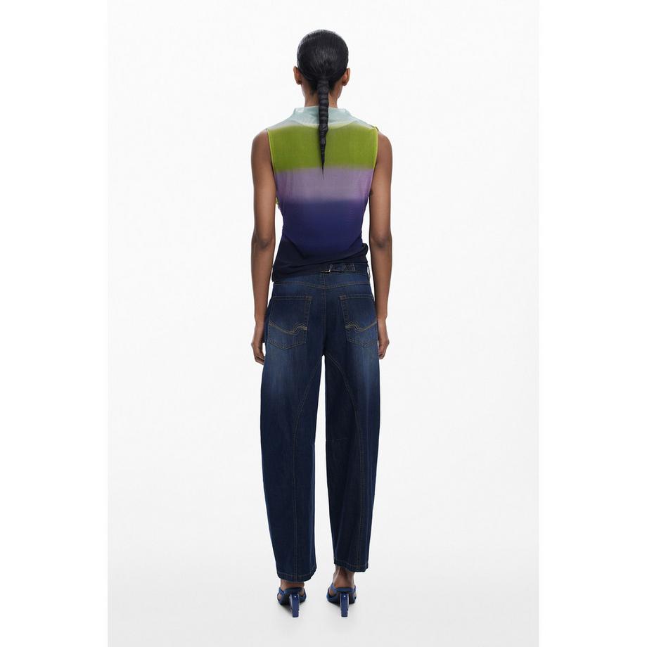 Desigual Ärmelloses Tüll T-Shirt mit Farbverlauf  