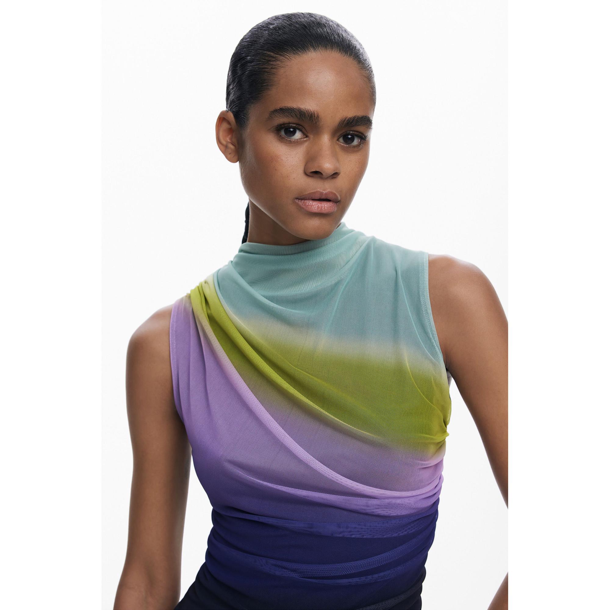 Desigual T-shirt sans manches dégradé en maille  