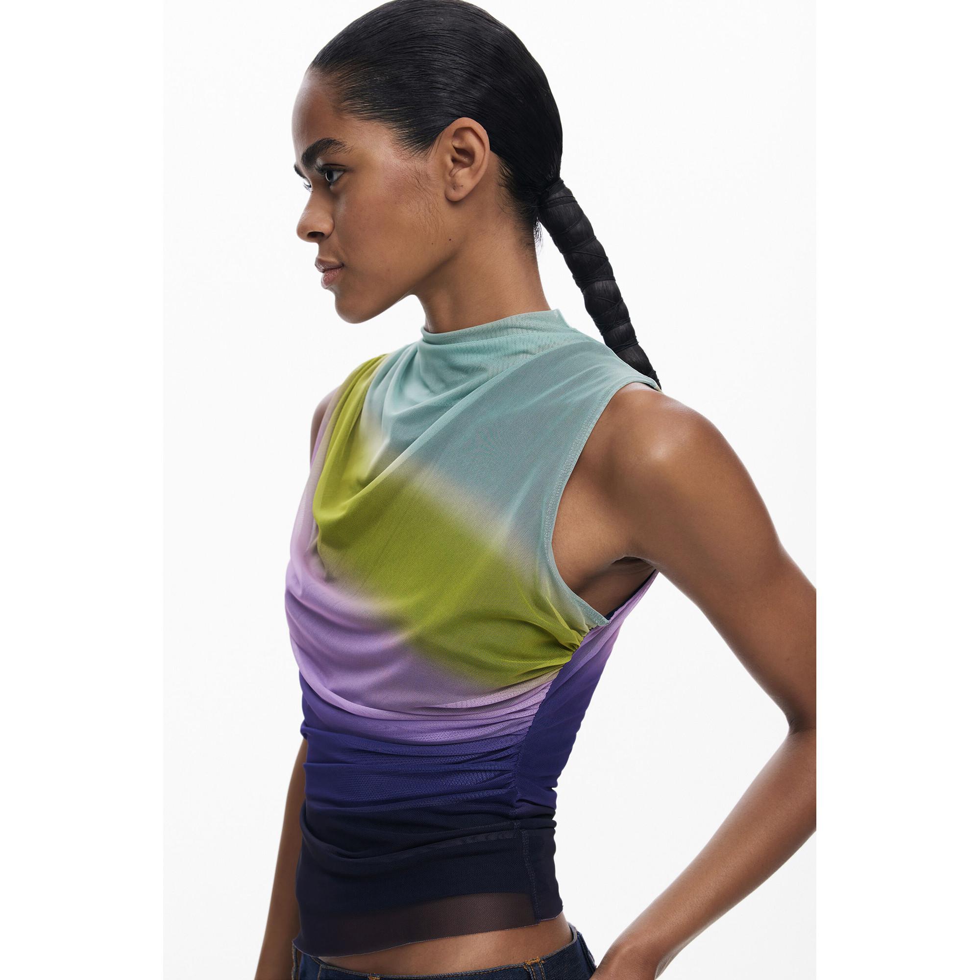 Desigual T-shirt sans manches dégradé en maille  