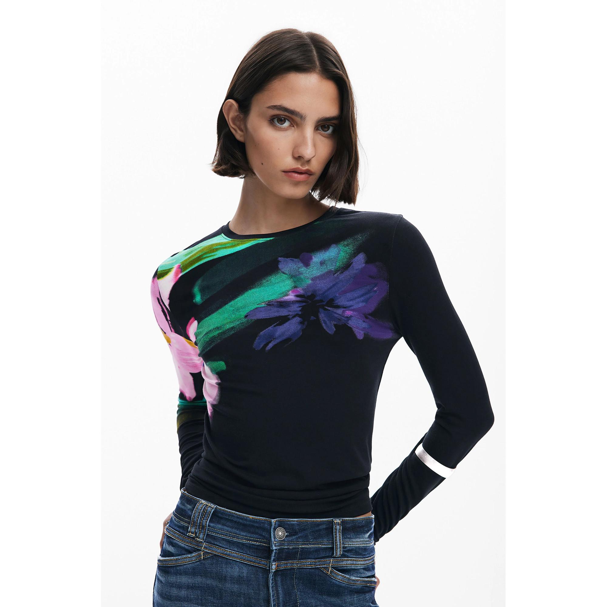 Desigual Maglia Maniche Lunghe Stampa Floreale  
