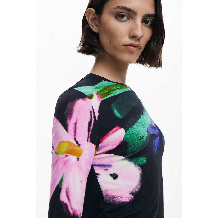 Desigual T-shirt Manches Longues Imprimé Floral  