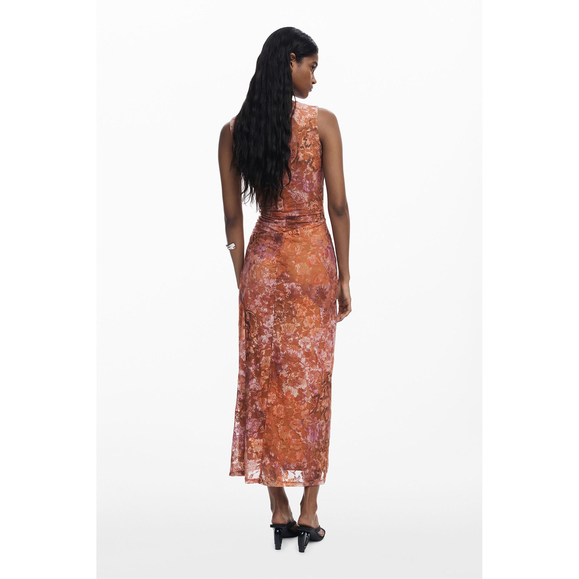 Desigual Robe Midi Sans Manches Imprimé Floral  