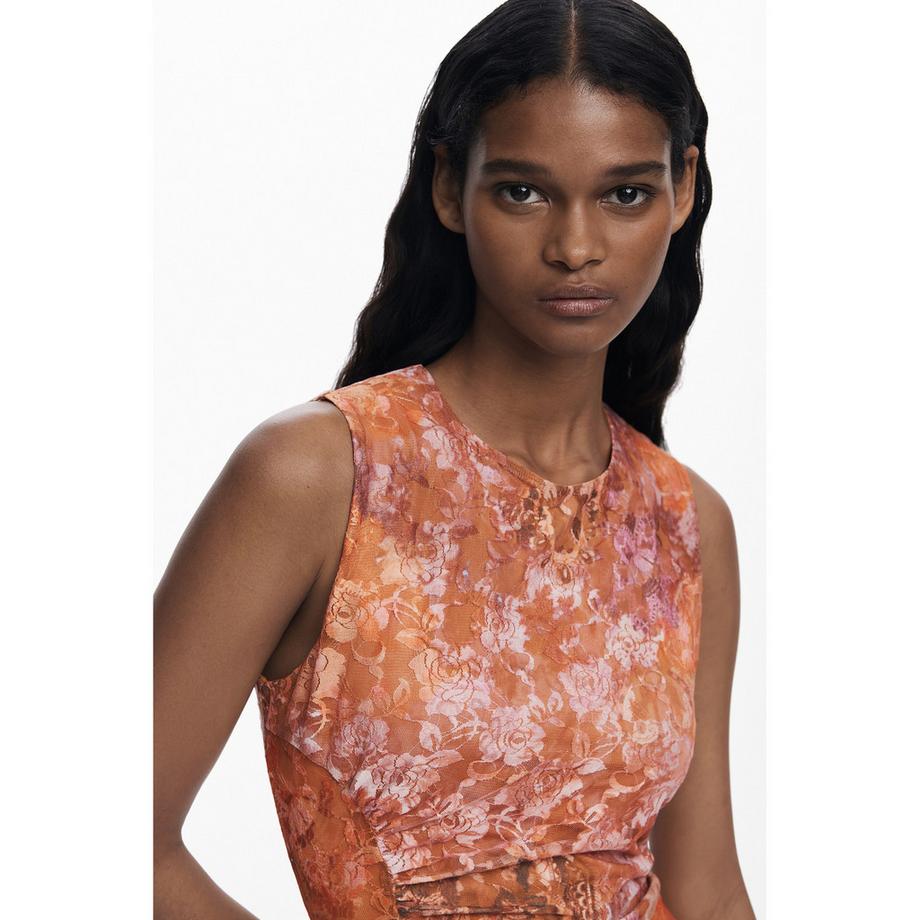 Desigual Abito midi senza maniche con stampa floreale  