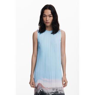 Desigual Plissiertes ärmelloses Midikleid Landschaftsdruck  