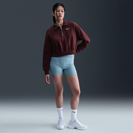 NIKE W NSW PHNX FLC QZ CROP Pullover, Half-Zip 