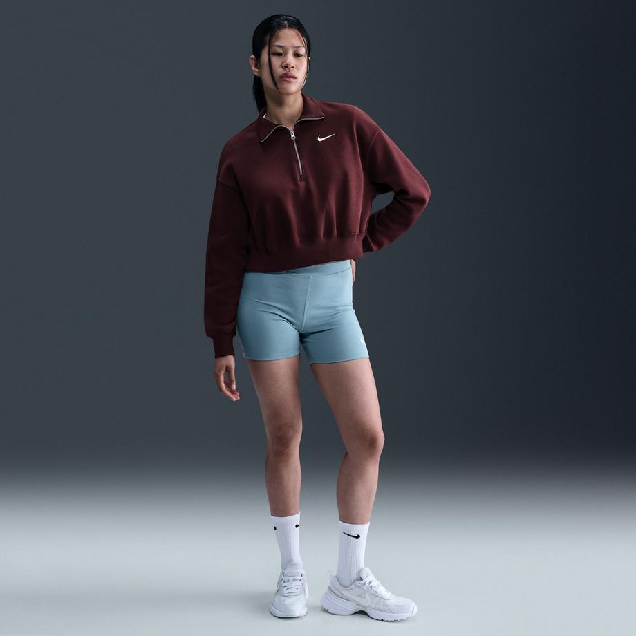 NIKE W NSW PHNX FLC QZ CROP Maglia, half-zip 
